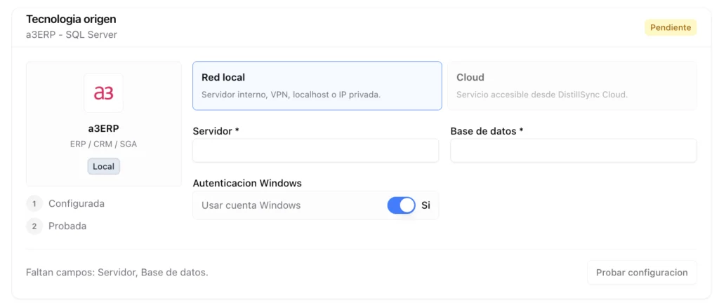 Distillsync Local para a3ERP